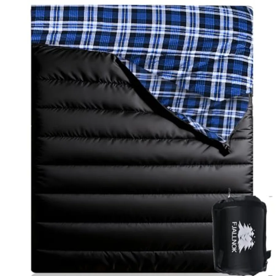 

Двухместный спальный мешок из хлопкового фланеля для кемпинга, походов или пеших прогулок. Водонепроницаемые спальные мешки для двоих взрослых, размер Queen Size