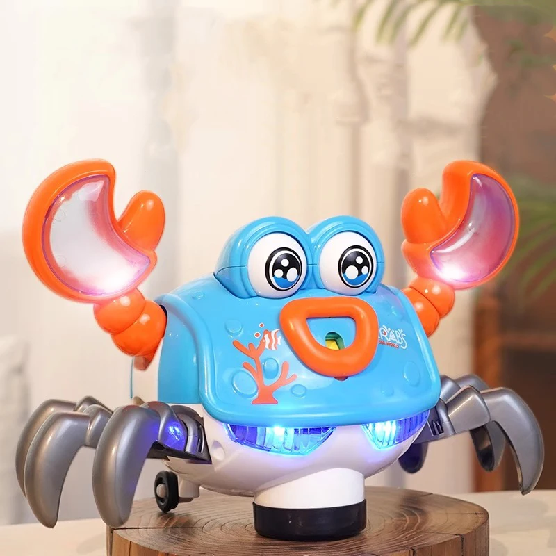 Winking Dancing Crab Run Away Toy For Babies Crawling Interactive Escape Crab Kids Electronic Animal Toy Birthday Christmas Gift