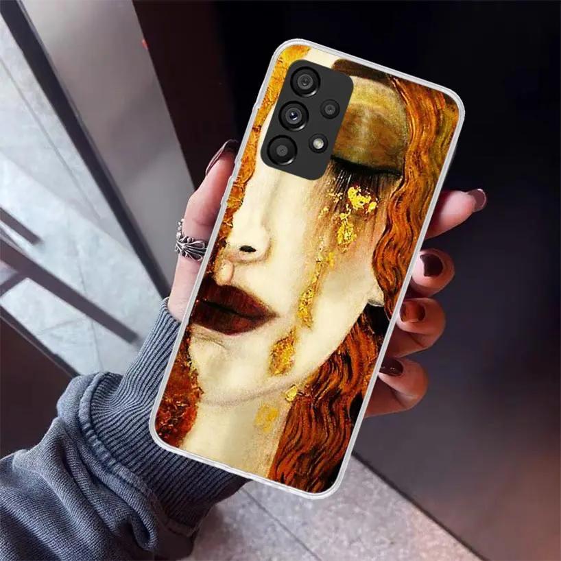 Kiss by Gustav Klimt Desig Phone Case For Samsung Galaxy A15 A14 A13 A12 A55 A54 A53 A52S A25 A24 A35 A34 A23 A33 A22 A32 A05S A