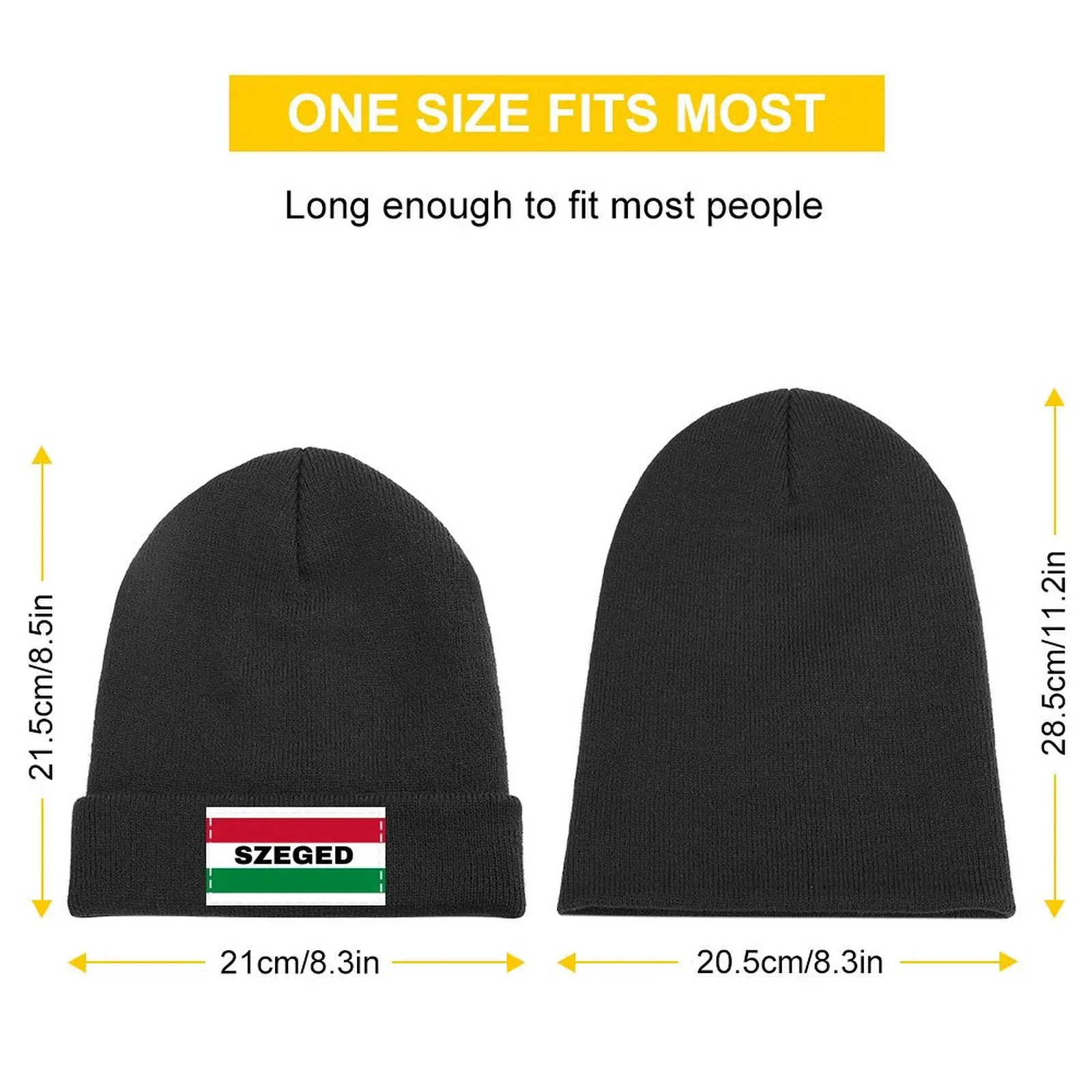 Szeged City in Hungarian Flag Knitted Cap Hat Man For The Sun Hip Hop New Hat Boy Child Women's