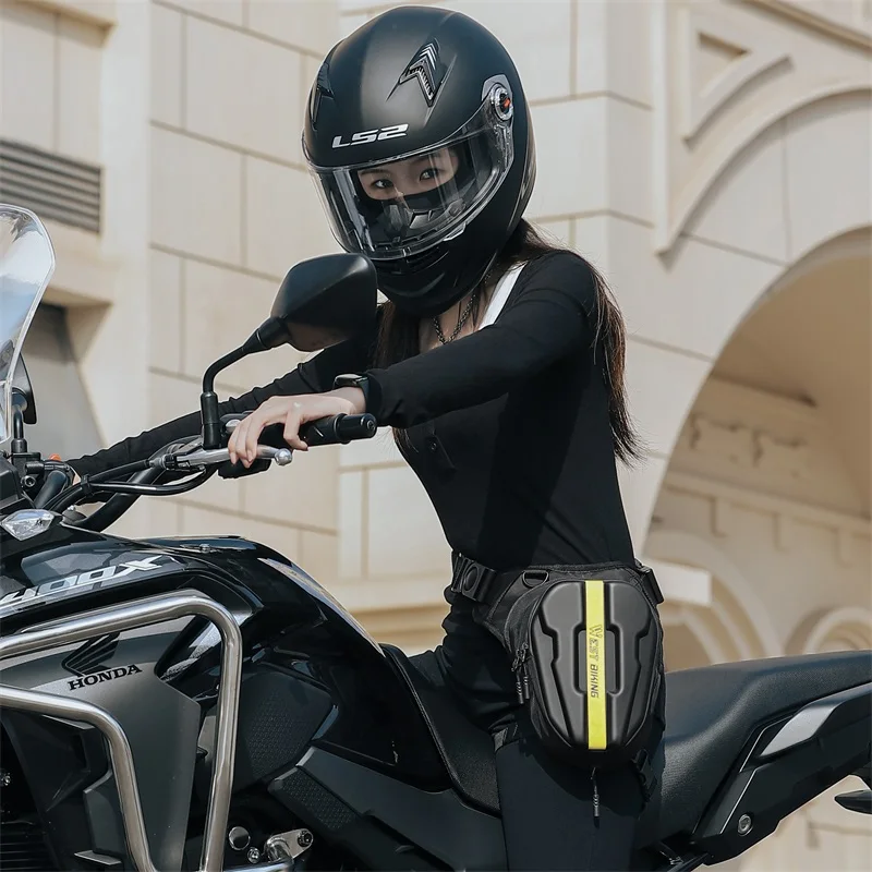 WEST BIKING Expandable Motorcycle Leg Bag Magnetic Tank Bag Hard Shell Multi Carry Chest Bag for Motorbike Riding Outdoor Travel