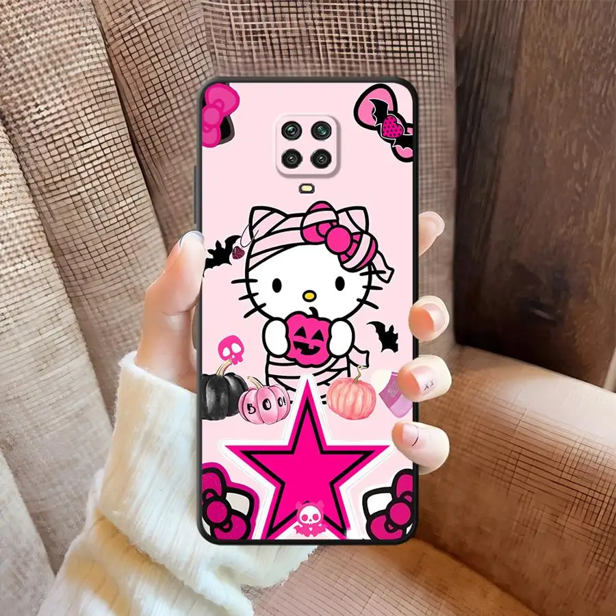 Capa rosa hello kitty halloween para xiaomi redmi note 12s 11s 11 13 12 pro plus 10 9 8 pro 10s 9s capa traseira macia de telefone