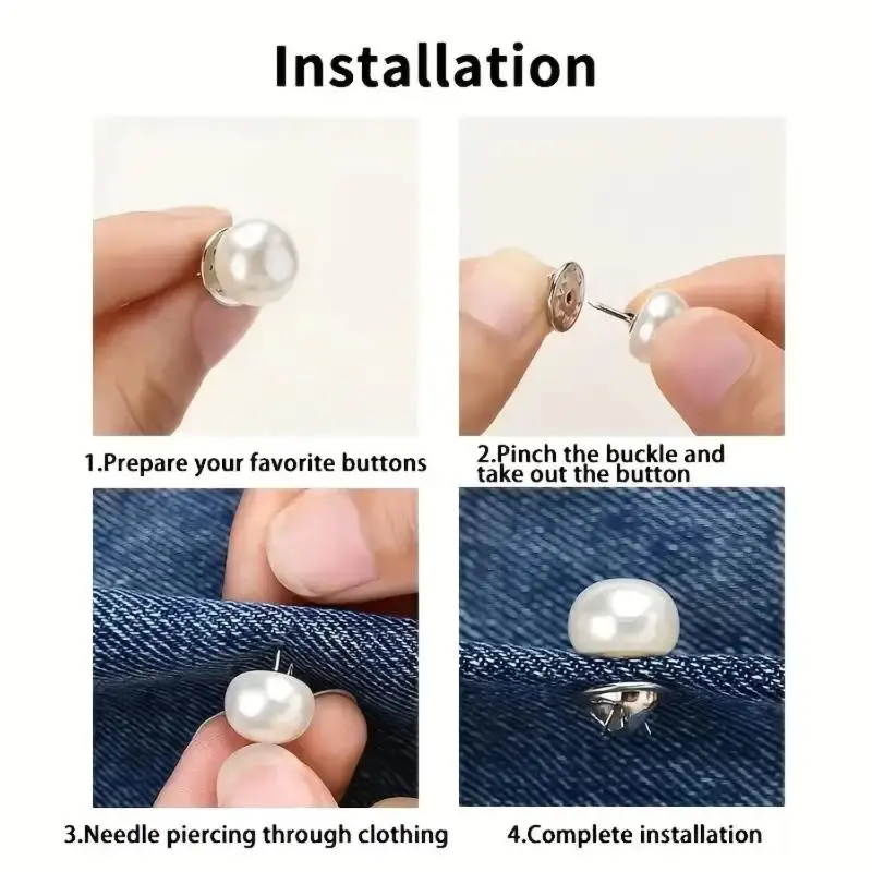 10 Stück hypoallergene Perlenknopfnadeln Sicherheitsschnallen für DIY-Schuhe, Hüte, empfindliche Stoffe, Kleidung und DIY-Projekte – Detail 4