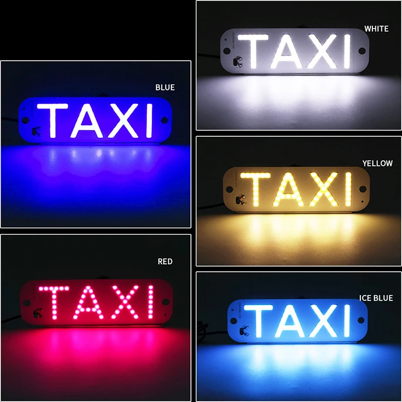 Taxi Light Taxi LED Sign Decor Logo Flashing Hook On Car Window Car Charger Inverter For Driver