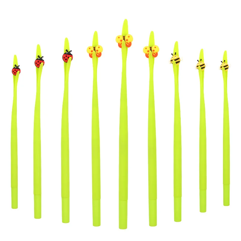 

48PCS Cartoon Creative Silicone Neutral Pen Black Plastic Signature Pen Office Gift Student Pen Customization