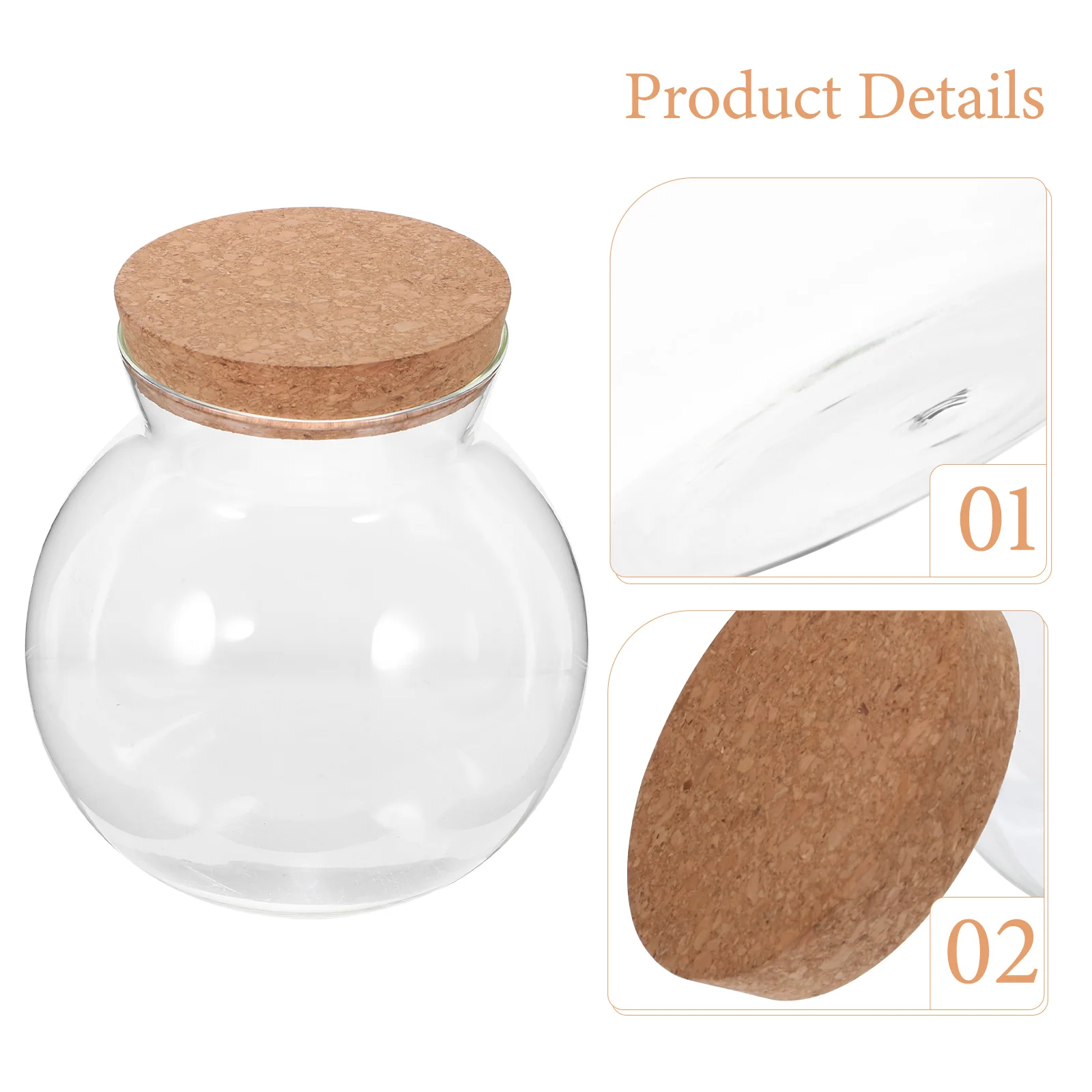 

1800Ml Glass Storage Canister with Lid Transparent Tea Container for Snacks Cereals Dried Fruit Candy Jar Home Kitchen Pantry