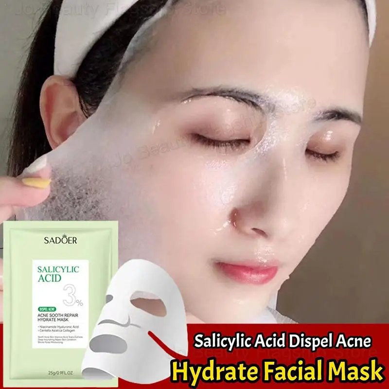 SADOER Máscara facial com controle de óleo, cuidados com a pele, limpeza dos poros, remoção de acne, reparação, clareamento, hidratante, ácido salicílico, máscara facial