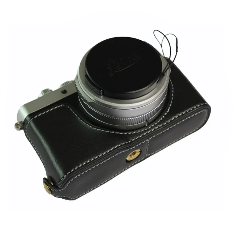 Real Genuine Leather Case Camera Video Bag Half Body Base Protector for Leica D-LUX7 D-LUX 7 D7 Protective Opening Bottom Cover
