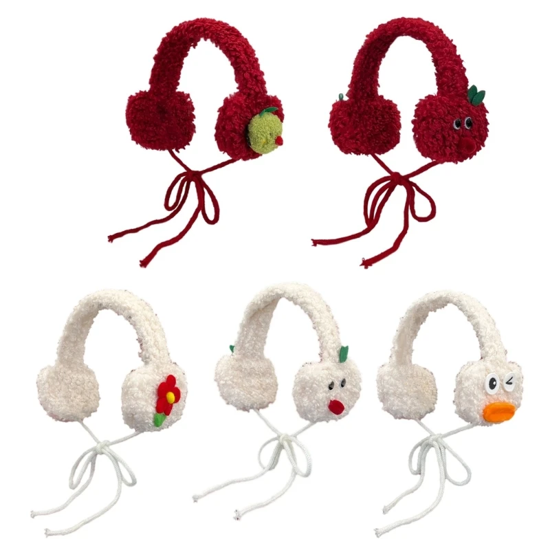 

Plush Foldable Earmuffs Adjustable Knitted Ear Covers Winter Warm Ear Warmer