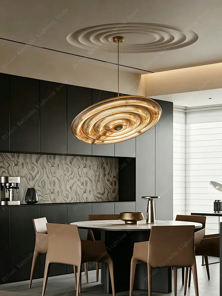 Denmark Luxury Amber Pendant Lights Round Glass Hanging Lamp over Dining Table Bar Kitchen Island Easy Installation Lampen