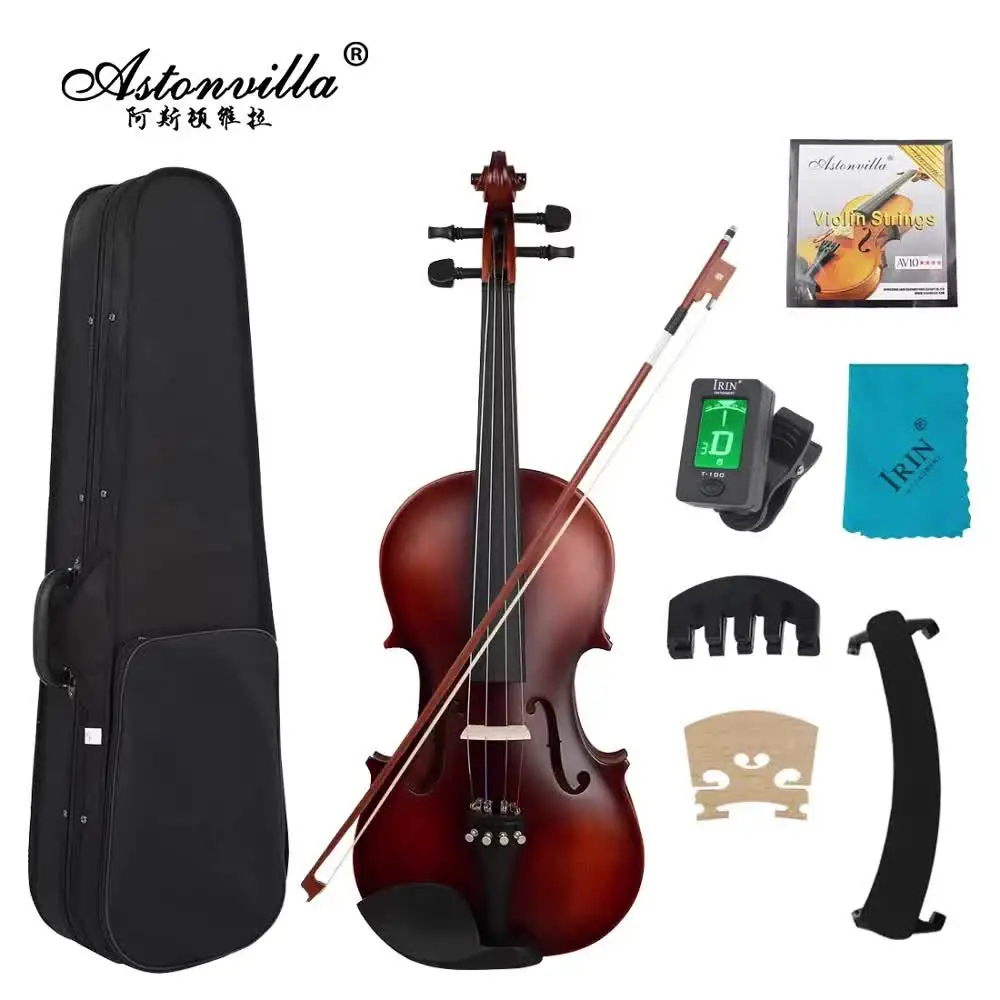 Astonvilla Violin 4/4 3/4 Basswood Panel Violin Set With Case