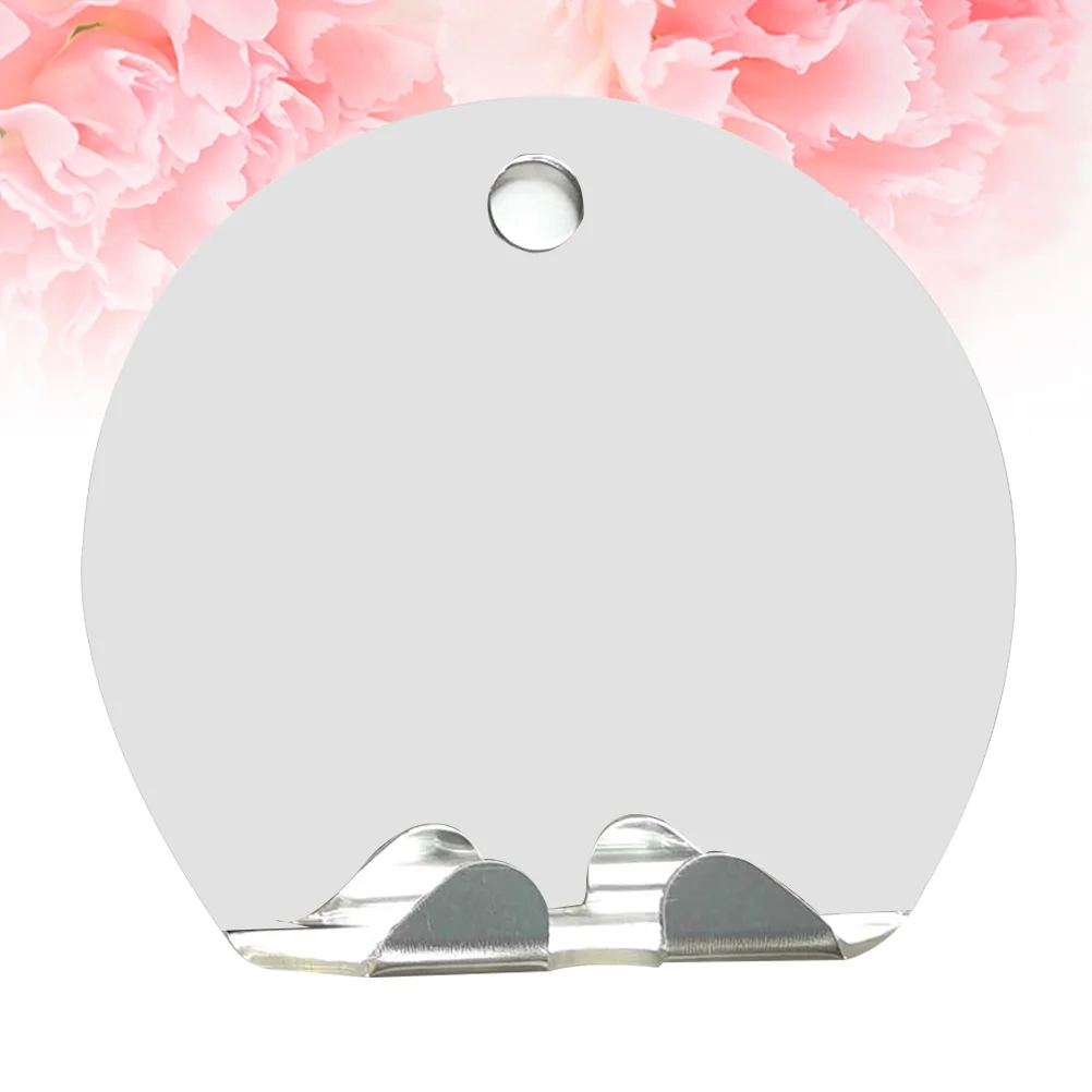 مرآة حمام مستديرة فضية خالية من الضباب، غير قابلة للكسر، محمولة للسفر، مرآة مكياج للحلاقة، مضادة للضباب للاستخدام في الحمام #5