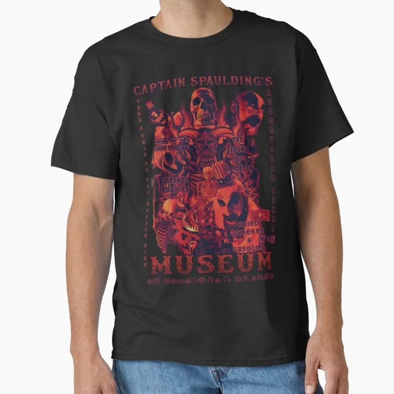 

Captain Spaulding's Museum... House of 1000 corpses retro horror movie The Devil's Rejects Scary Halloween gift T-shirt for men