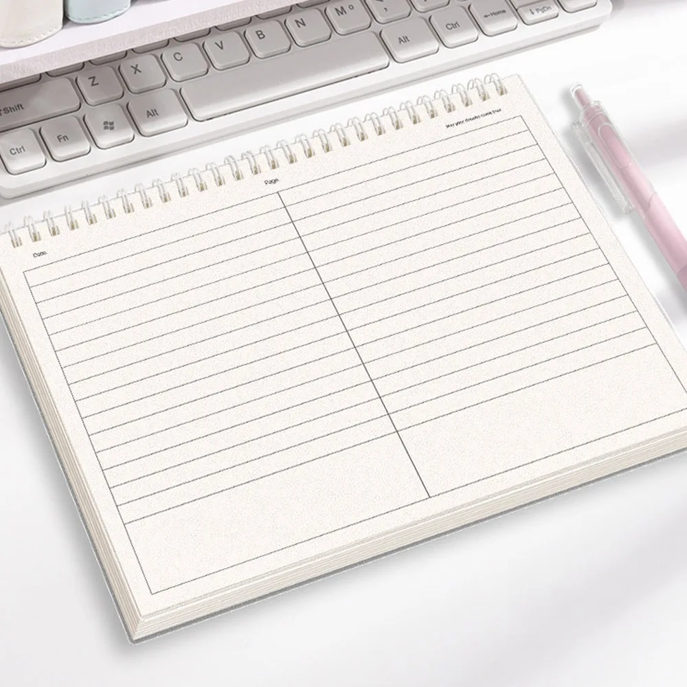 Thicken Paper Coil Notebook Grid/Horizontal Lines Partition Design Writing Memopad Flip-up Notepad School Office