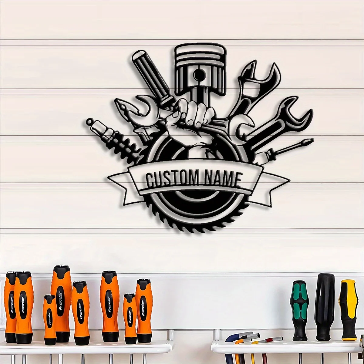 Customizable Personalized Iron Garage Sign, Scene Party Hanging Decor, Door Decoration, Iron Wall Hanging, Silhouette Wall Art