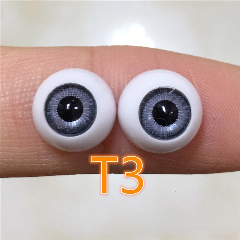 BJD Doll Eyes 10mm Semi-circular Acrylic Eyeballs A Pair of 3D Simulation Eyes Homemade Eyeballs Suitable for Rebirth Baby Doll