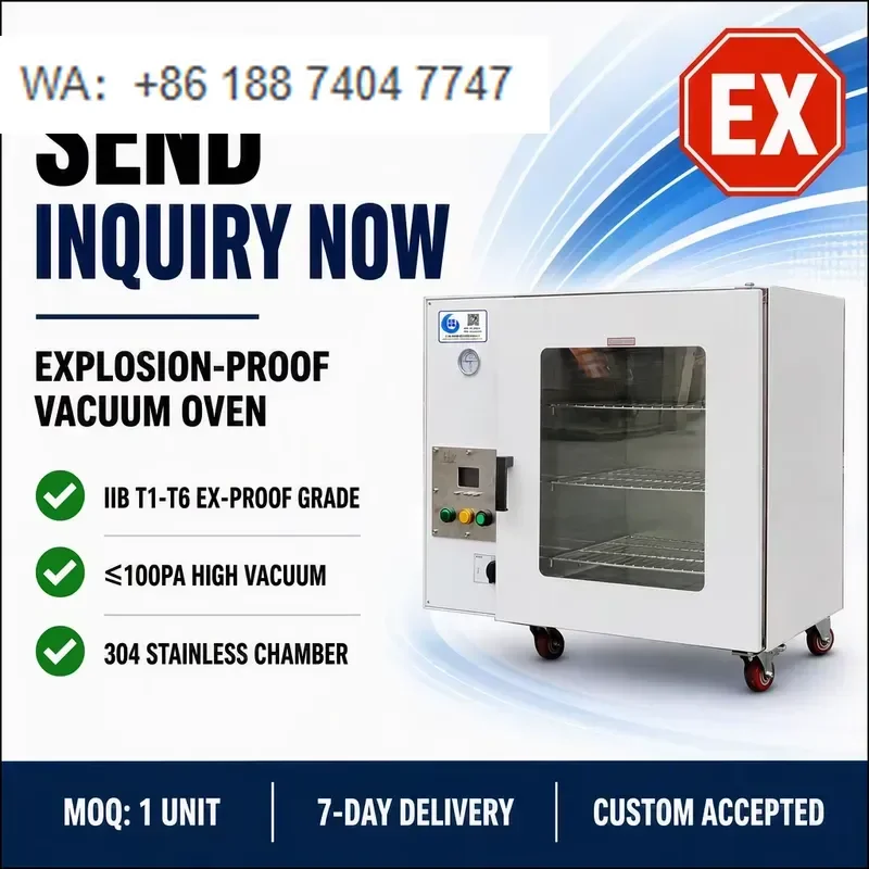 Custom Benchtop Explosion Proof Vacuum Drying Oven 304 Stainless Steel Chamber PID Digital Control 250C for Lab Chemical