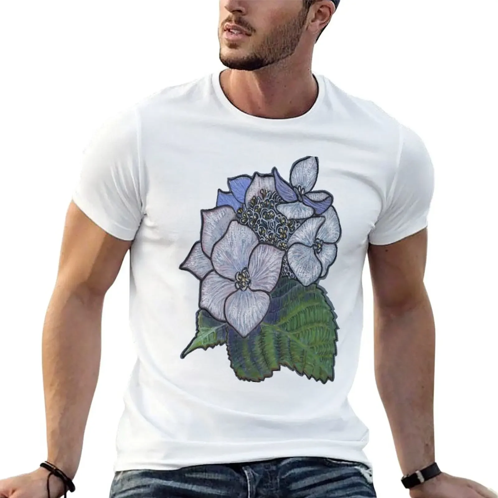 Hydrangea T-Shirt blanks plus size tops cotton t shirt men