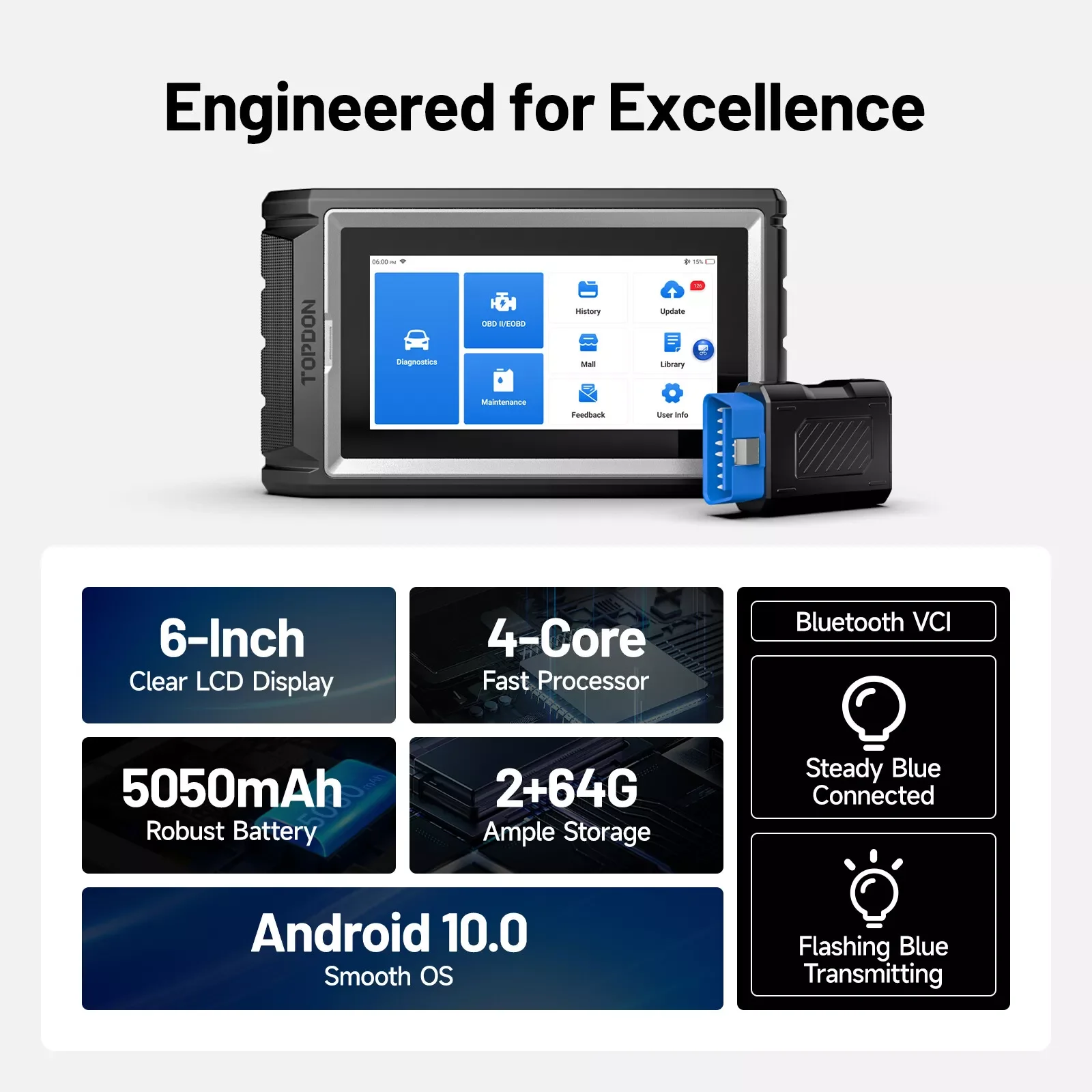 ArtiDiag800 BT TOPDON スキャナー 全システム スキャン TOPDON Artidiag800 BT 2 OBD2 All System Scanner Professional Car