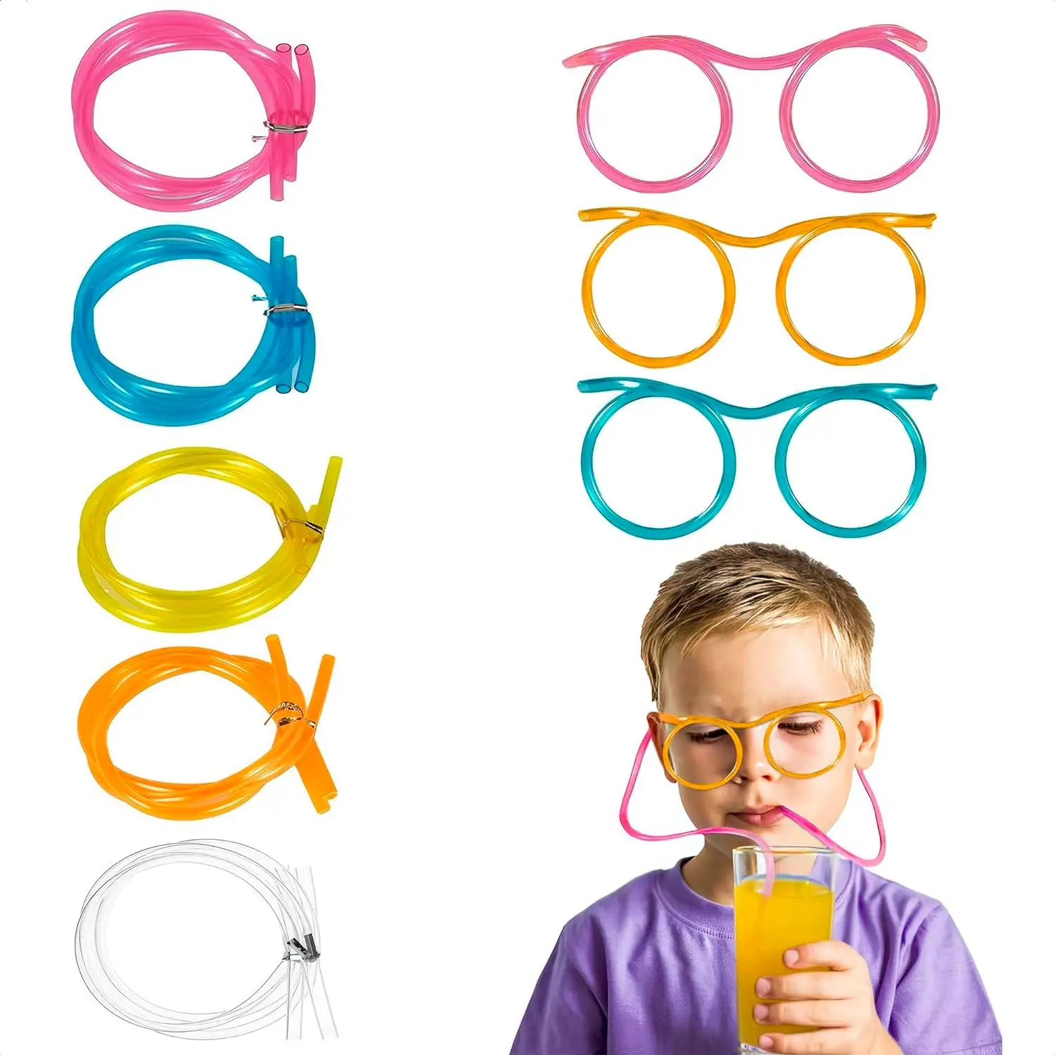 Soft Straw Clear Plastic Drinking Straws Unique Flexible Drinking Tube for Kids Magic Straws for Party