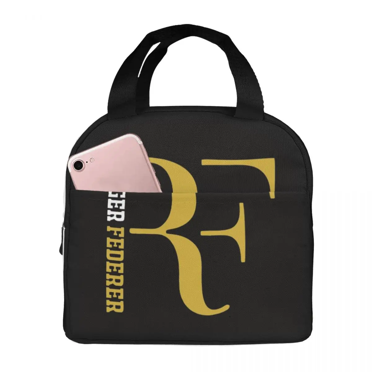 Roger Federer Lunch Bags Insulated Bento Box Portable Lunch Tote Resuable Picnic Bags Cooler Thermal Bag for Children Office