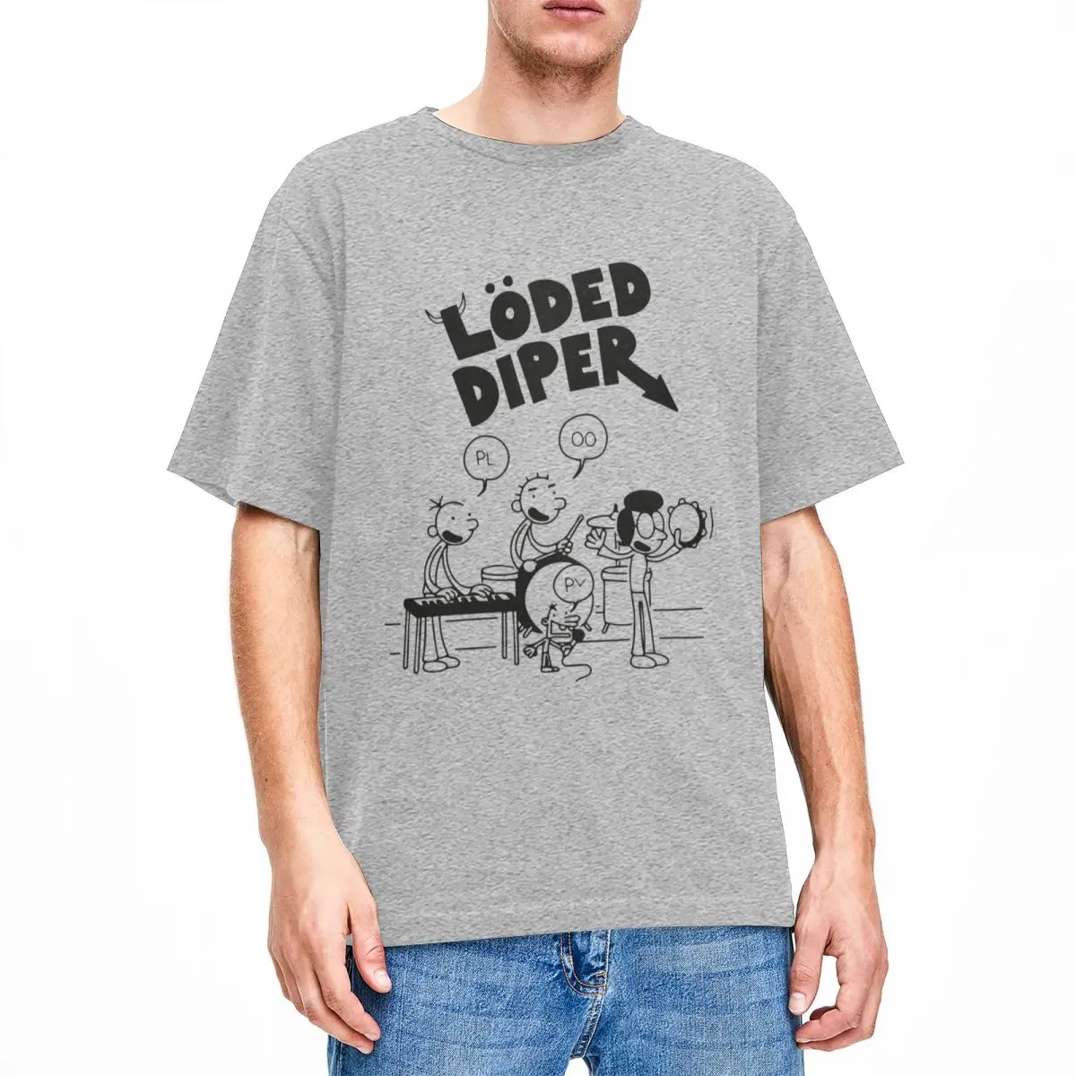 Loded Diper Overlode Rock Band Outfits T Shirts Accessories Men Women Cotton Casual Diary of a Wimpy Kid Tee Shirt Clothing