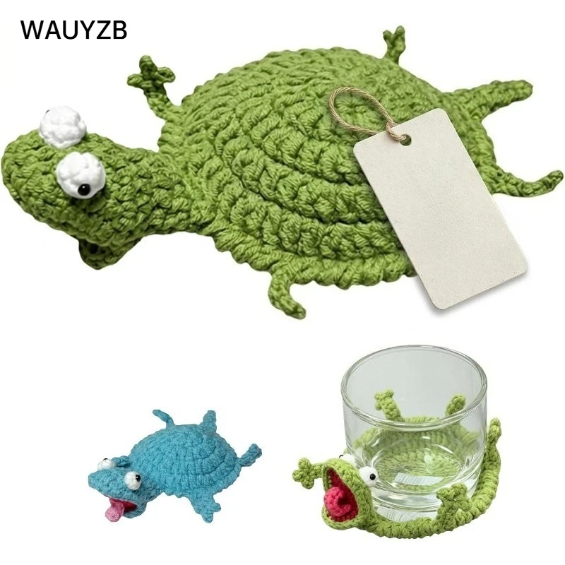 Crochet Lizard Coaster, Fun Little Lizard Coasters, Cute 3D DIY Handmade Funny Amigurumi Animal Cup Mats