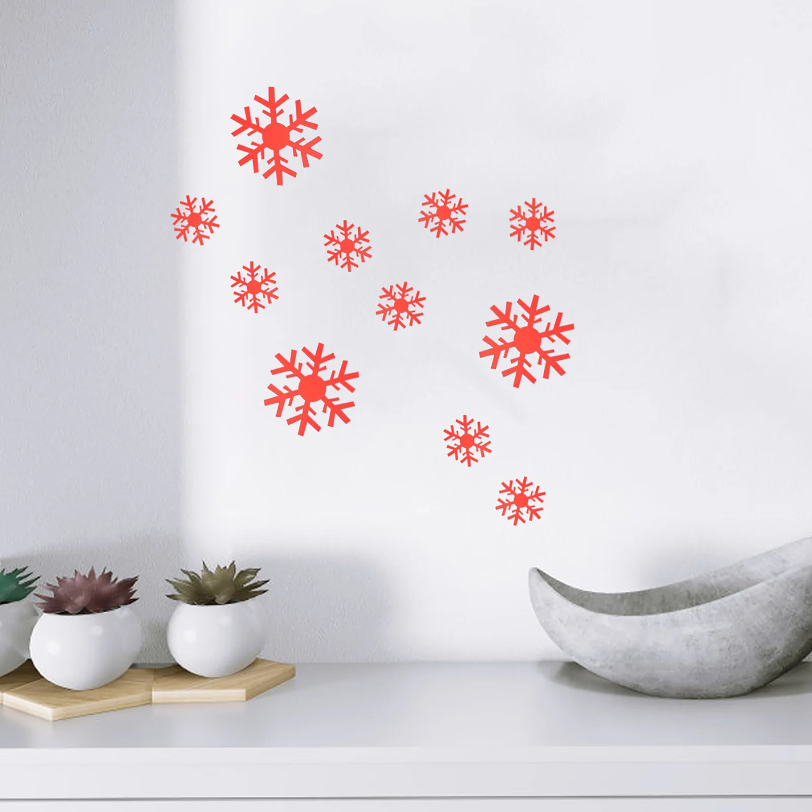 

15Pcs Mirror Wall Stickers Christmas Snowflake Decorative Removable Window Stickers Xmas Snowflake Glass Decals