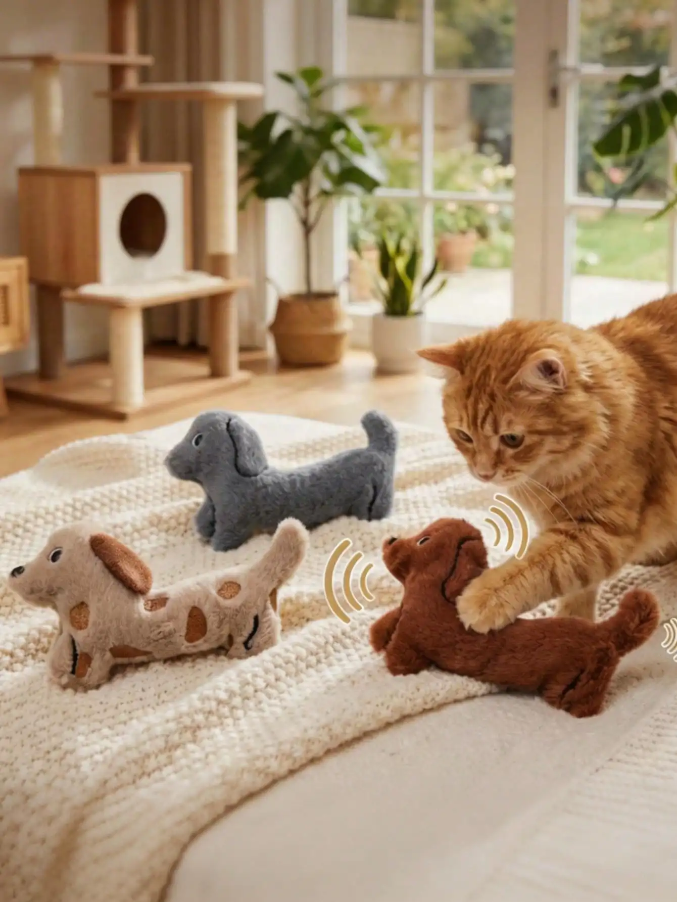 Cute Sausage Dog Shaped Plush Cat Toy, Containing Sound Paper For Interactive Play With Cats SP251212114621998040691