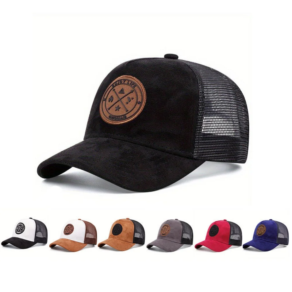 Summer Mesh Baseball Cap ENJOY LIFE Letter Patch Trucker Hat Snapback Hat Casual Breathable Unisex Street Hip Hop Sunshade Caps image 3