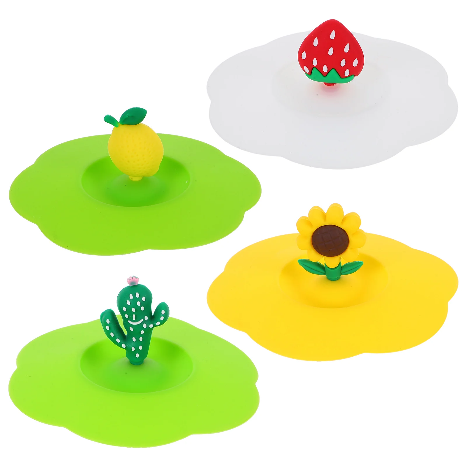 

4pcs Plum Silicone Cup Lid Food Grade Mug Covers Reusable Leak Proof Cup Cap Universal Silicone Lids For Tea Coffee Water
