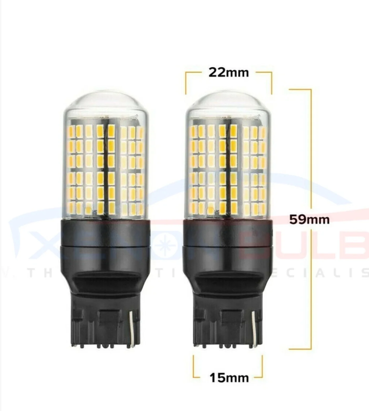 2025 update T20 7440 3014 SMD WHITE W21W REVERSE LIGHT BULBS CANBUS ERROR FREE 2 PIN 12V
