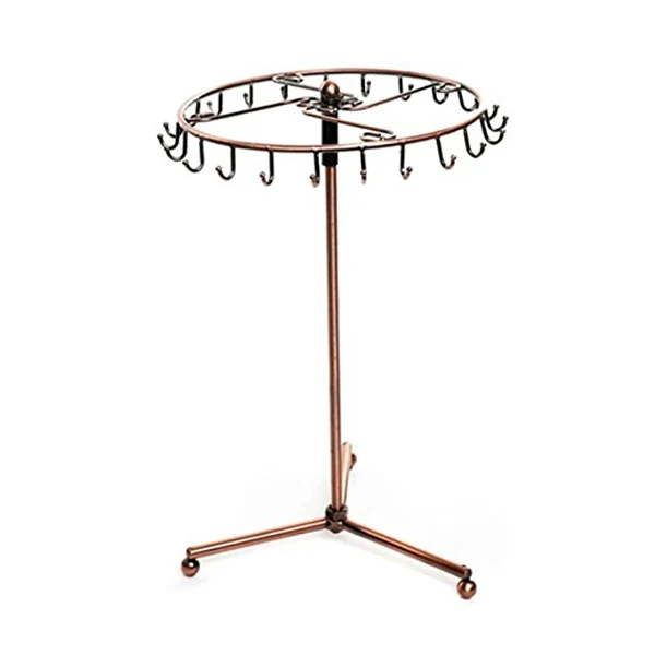 

Jewelry Rack Metal Organizer 360 Degree Rotation Necklace Bracelet Display Hanger Lightweight Durable Classic Color Triangular