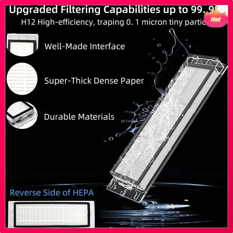 AD-Для робота-пылесоса Xiaomi Mi 1/1S SDJQR01RR SDJQR02RR Roborock E2 E3 E4 E5 S4 S4 Max S5 Основные фильтры с боковой щеткой