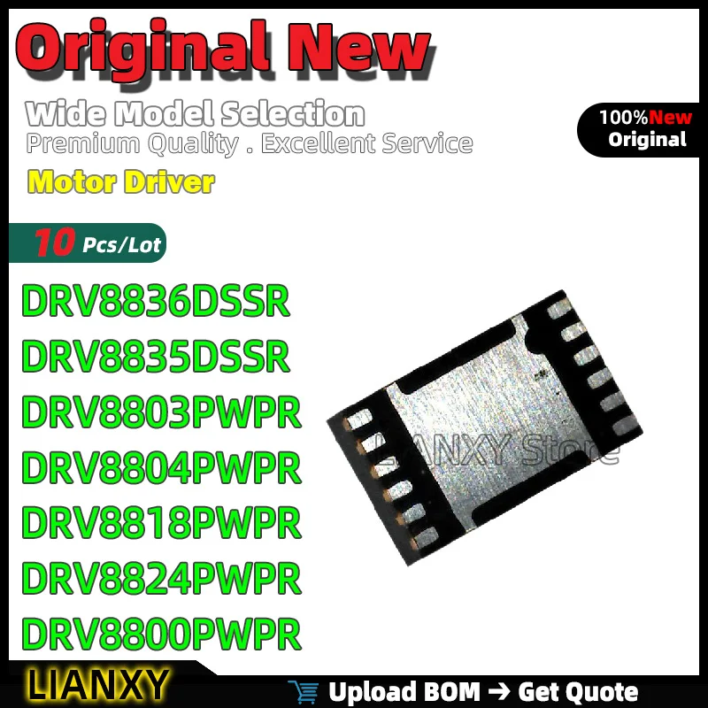 10pcs HTSSOP-16 DRV8836DSSR DRV8835DSSR DRV8803PWPR DRV8804PWPR DRV8818PWPR DRV8824PWPR DRV8800PWPR Motor Driver New Original