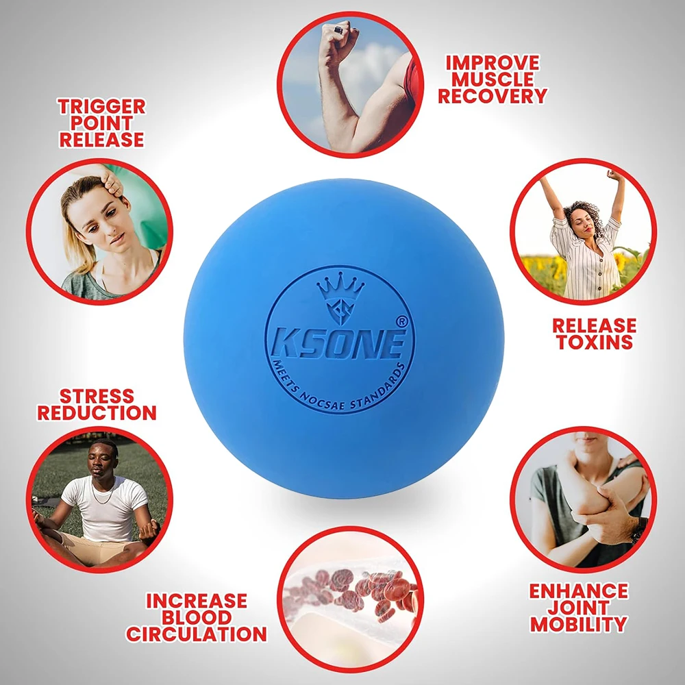 Massage Ball 6.3cm Fascia Ball Lacrosse Ball Yoga Muscle Relaxation Pain Relief Portable Physiotherapy Ball Jaw Exerciser Ball