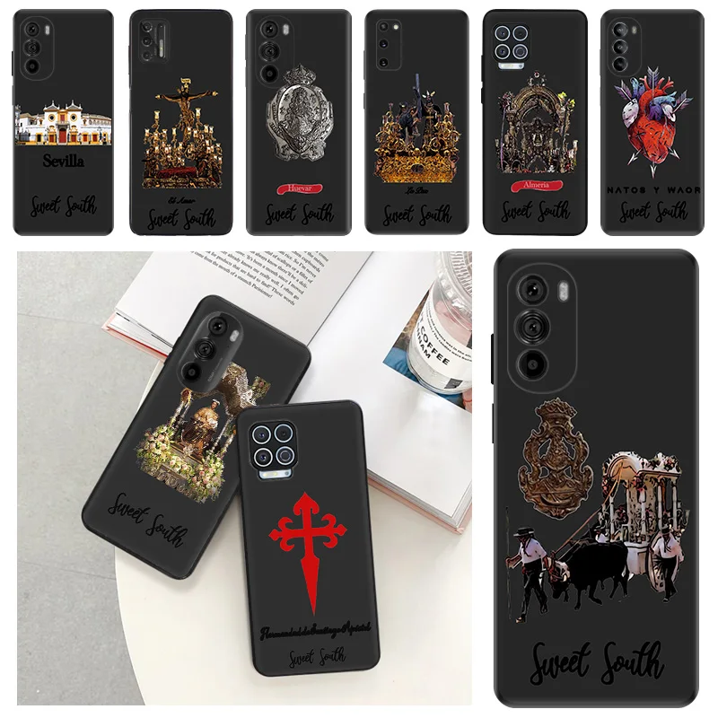 Phone Case For Motorola G71 G73 G72 G53 G52 G32 G22 G60 G51 G50 G31 G30 G9 Virgin Mary Jesus Church Black Soft Protective Cover