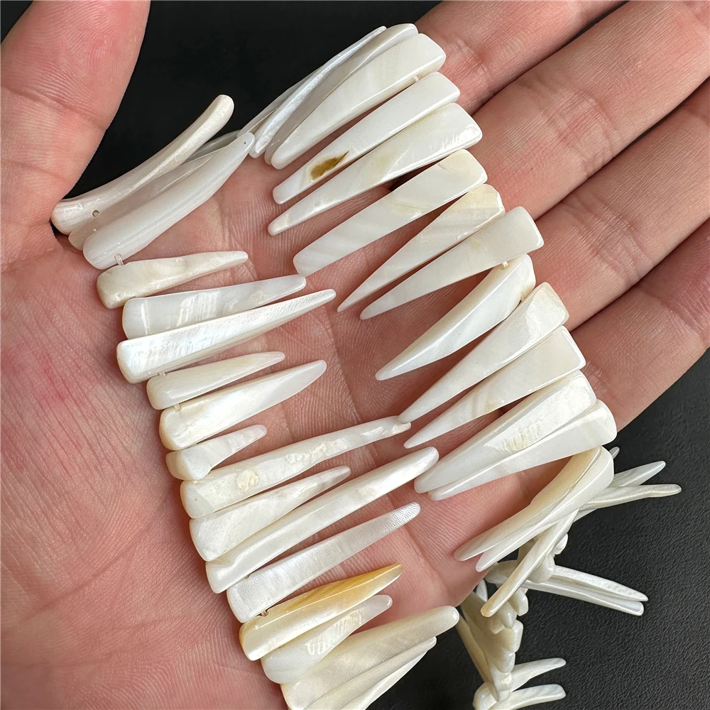 Natural Tooth Shape Mother Of Pearl Loose Spacer Beads for Making Jewelry Bracelet Accessories Wholesale