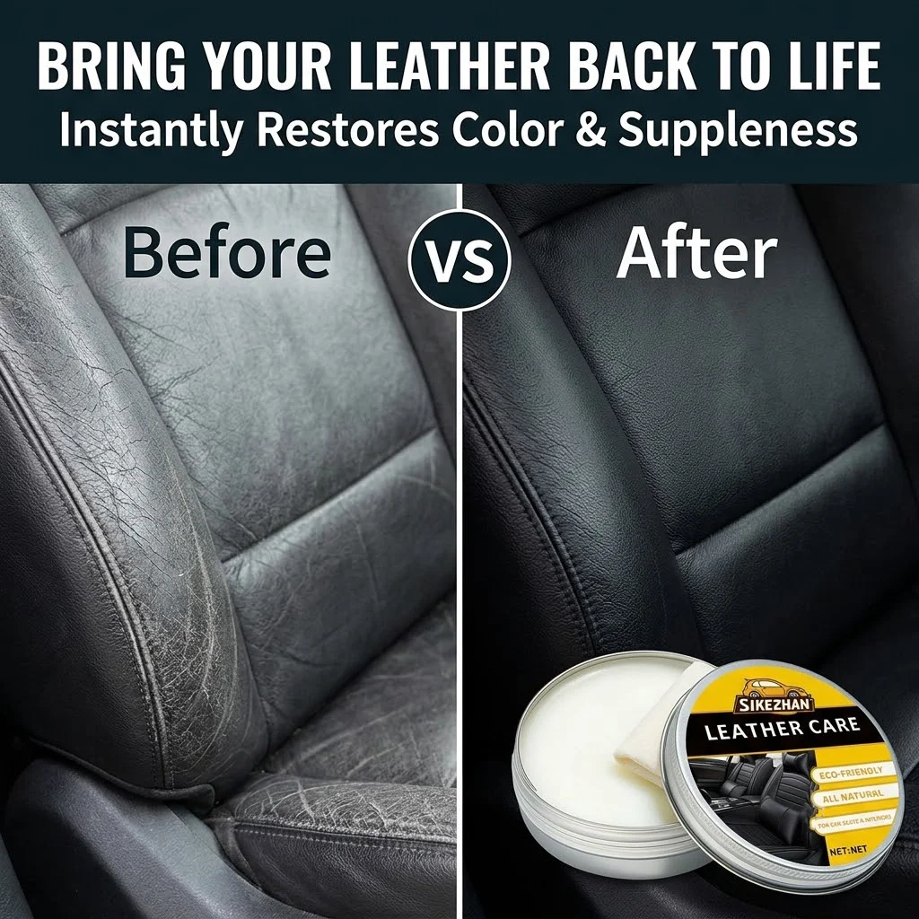 Natural Transparent Leather Conditioner Balm Odorless Car Leather Care Cream Universal for All Colors Protect Nourish Car Seats