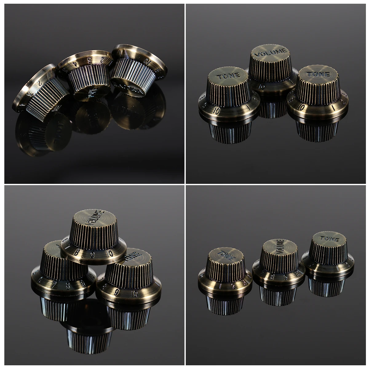 

3 Pcs Volume Tone Control Knob Set For Electric Guitar Bass Professional Replacement Parts Practical Use