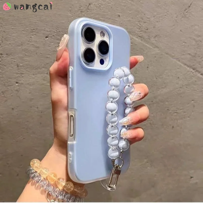 New Candy Color 2 in1 Phone Case For ZTE Blade A76 4G A56 Pro A55 A54 A36 A35 A34 With Beaded Bracelet Cover