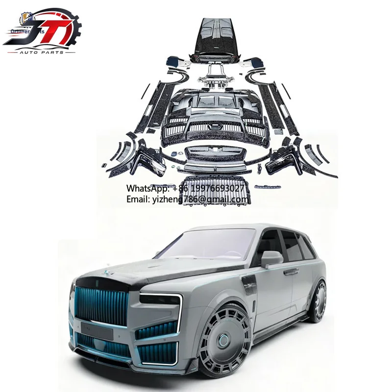 JT Upgrade to 2025 New Forged Carbon Body Kit for Rolls Royce Cullinan Full Dry Carbon M Style Bumper Exhaust Body Kit 2019-2025