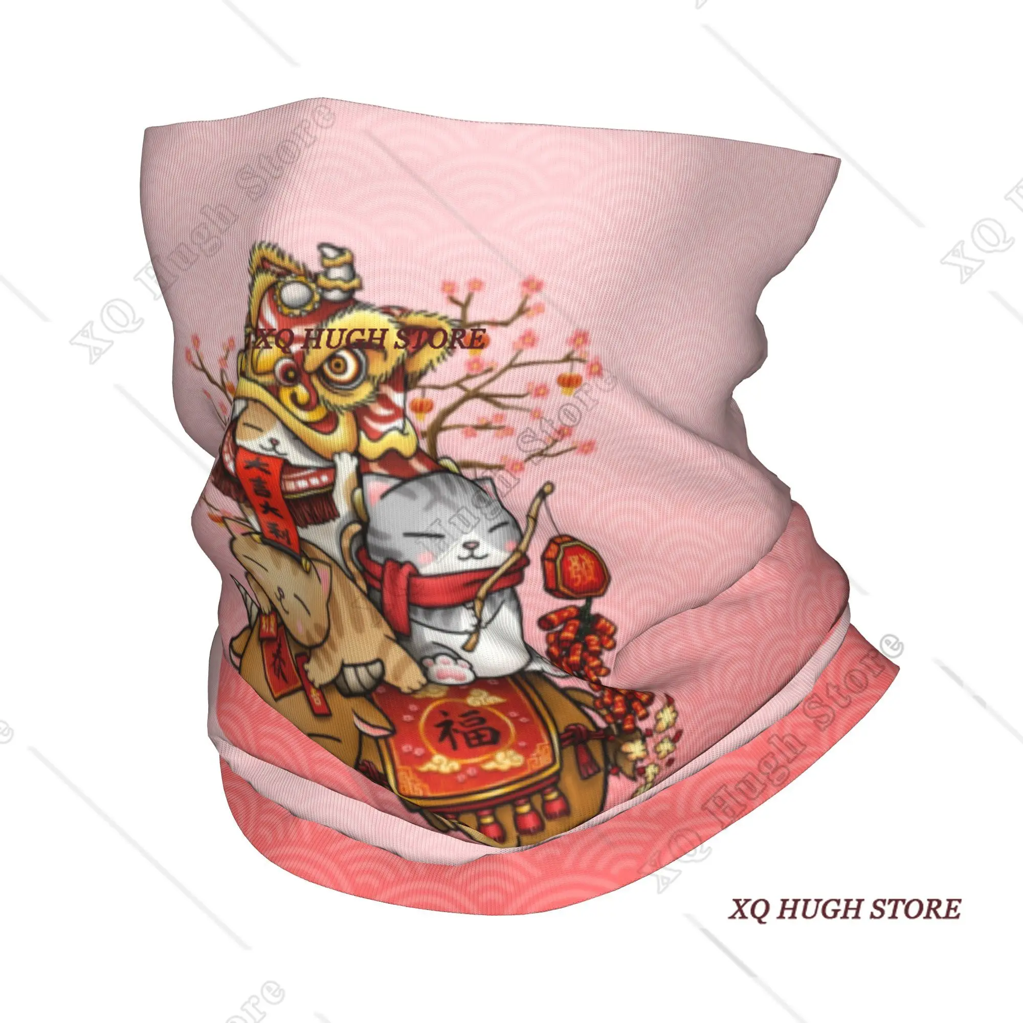 Custom Lucky Cat Revolution Bandana Neck Warmer Women Men Winter Ski Hiking Scarf Gaiter Japanese Maneki Neko Face Cover
