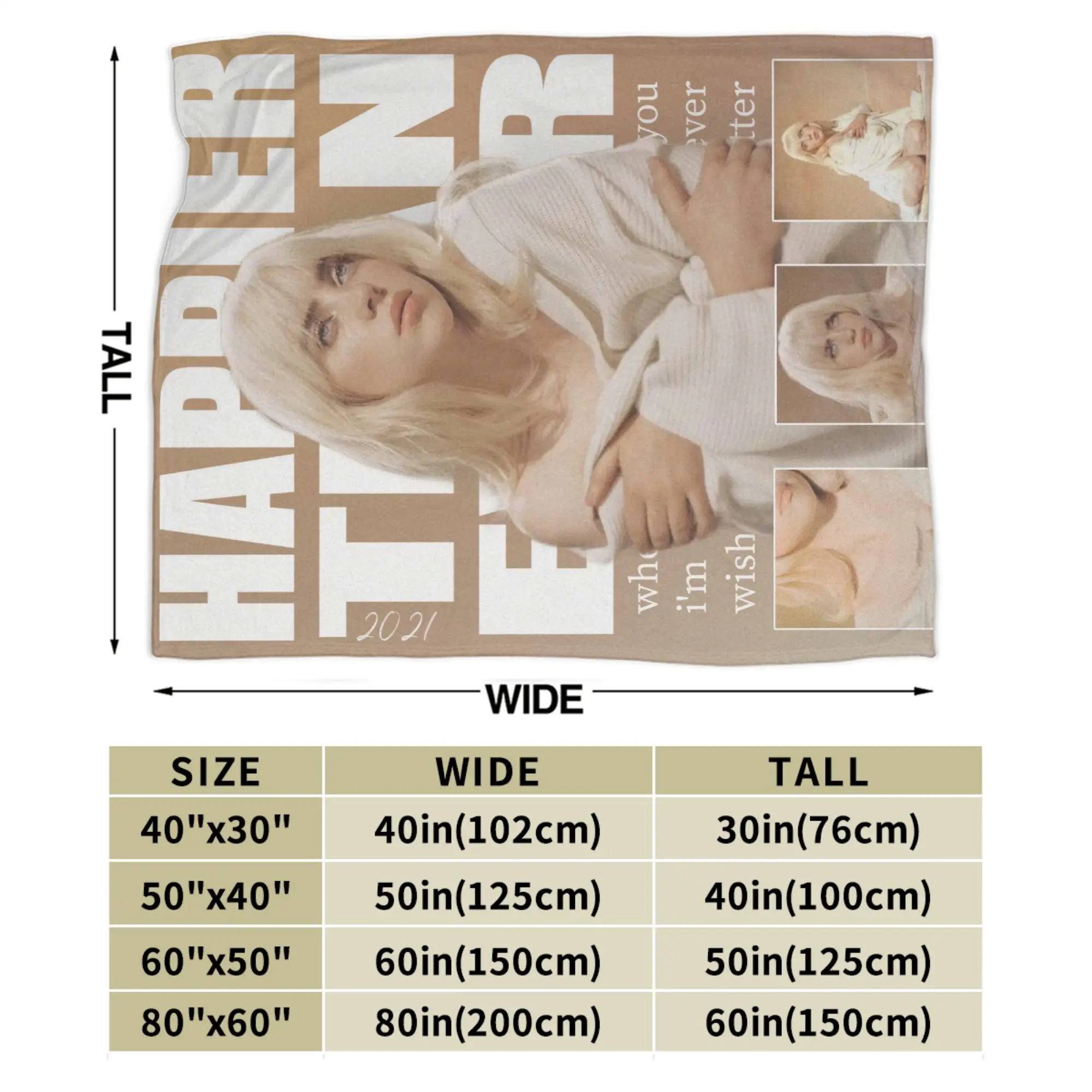 سعيد من الأبد البليز Eilishs رمي بطانية لينة مريحة نمط بطانية لغرفة المعيشة السفر الفانيلا المفرش غطاء السرير