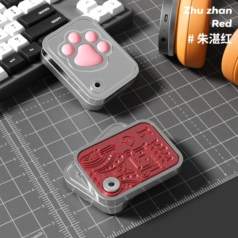 Mechanical Card Pushing Decompression Cat Claw Segmented Alloy Mini Card Pushing Decompression Toy Fingertip Rotating Poker Toy