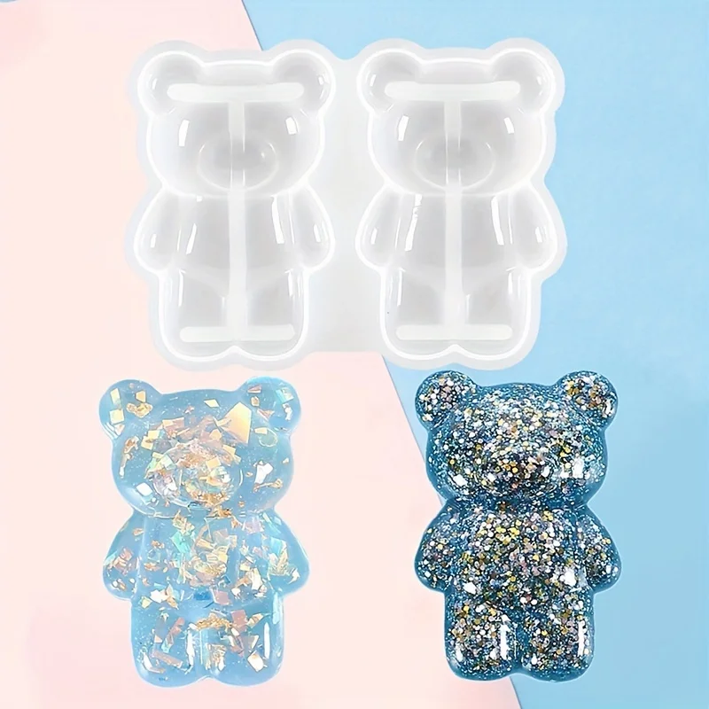 1pc/3pcs/5pcs bear shaped molds, used for making cartoon molds with two mini three-dimensional bears