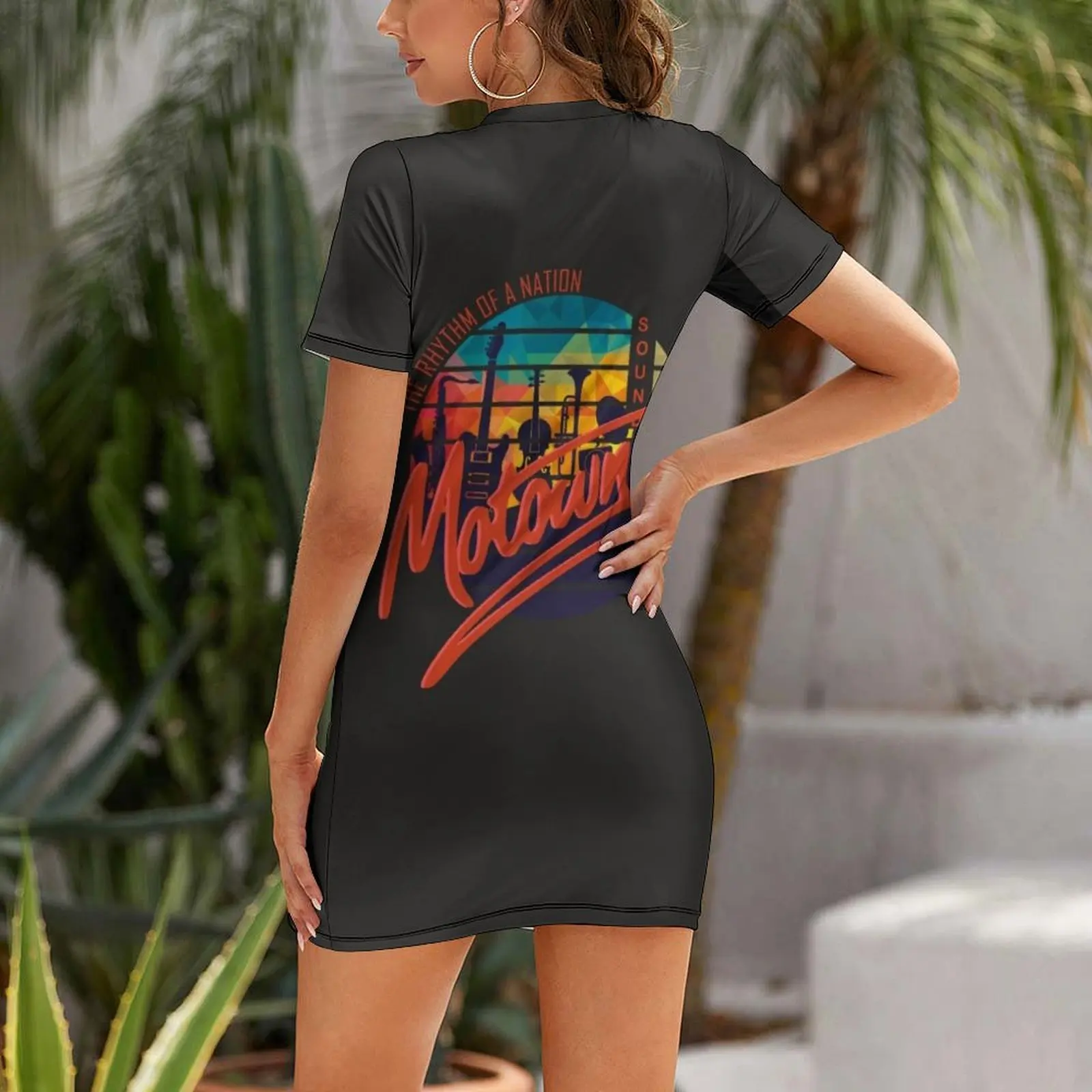 Motown Klassiek T-shirt Jurk met korte mouwen Feestjurken Avondjurk Jurk