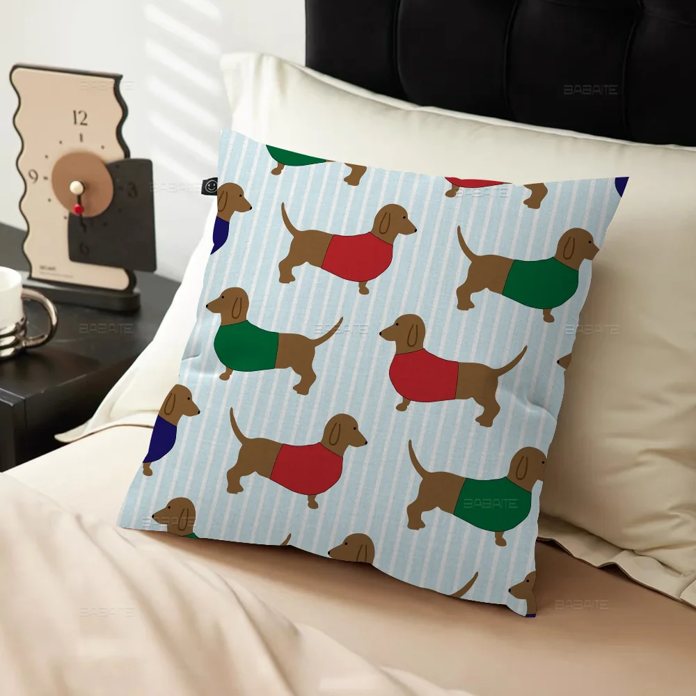 Animals Dogs Dachshund Cushion Cover 30x50 Polyester Sofa Cushions Decorative Throw Pillows Home Decoration Pillowcover