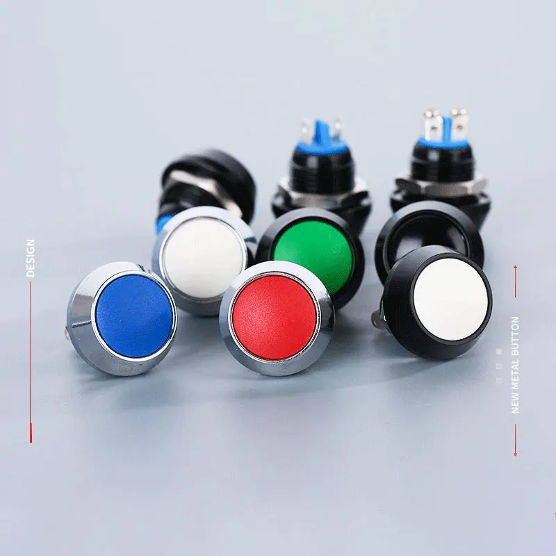 12mm metal push button switch power pc car button domed Momentary 1NO Button Switch waterproof press button reset switch