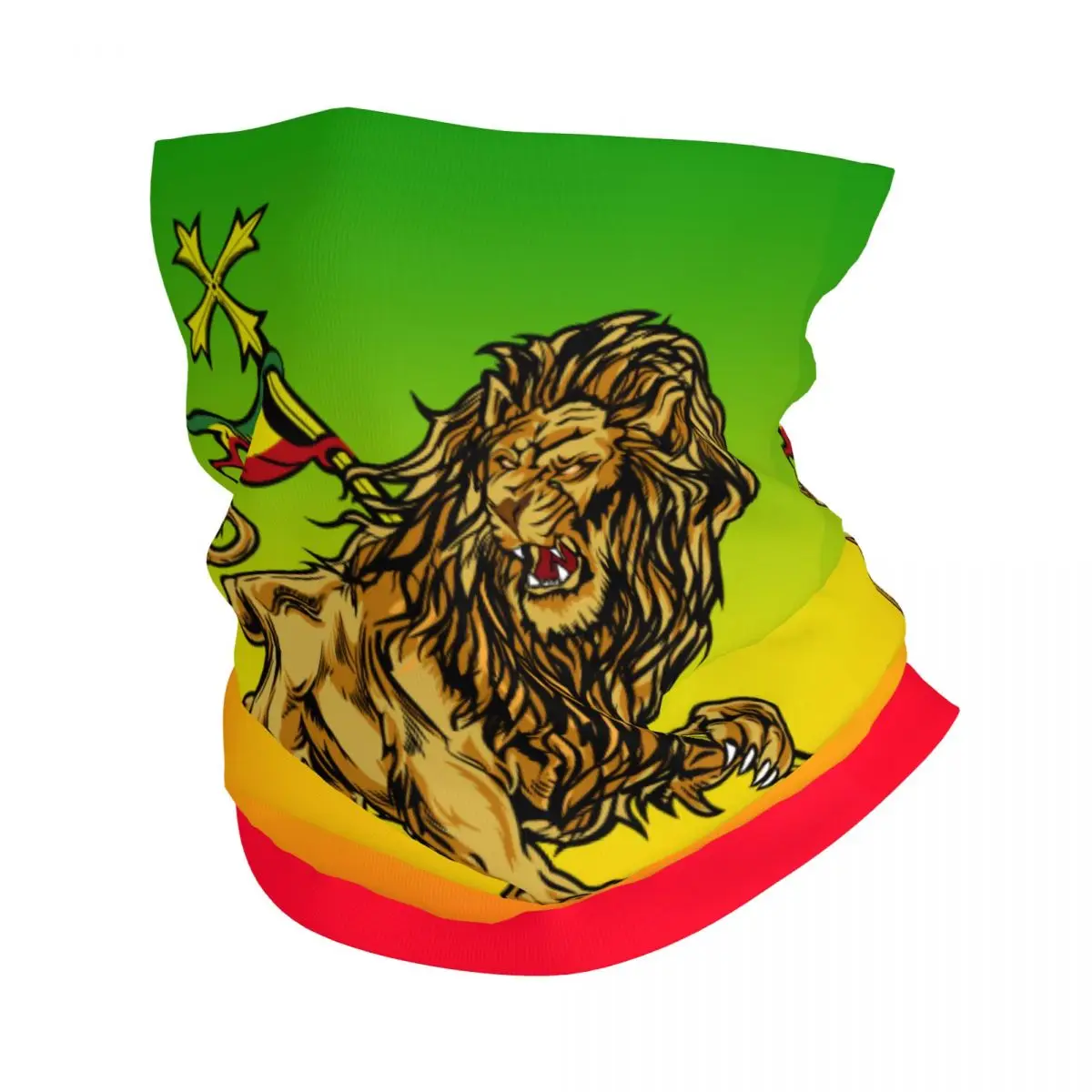 Rasta Lion Of Judah Ethiopia Merch Bandana Neck Gaiter Rastaman Rastafari Wrap Scarf Cool Jamaica Reggae Balaclava Breathable